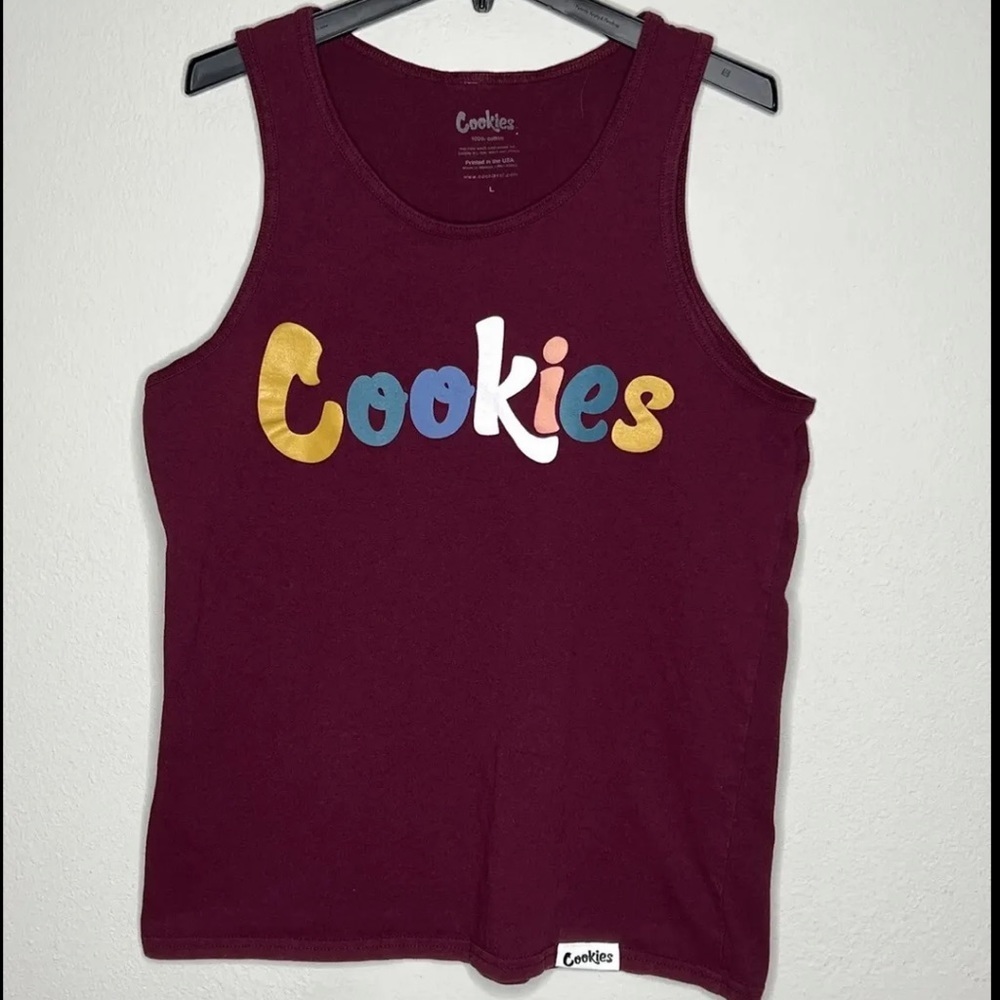 Cookies Men’s Maroon Logo Tank Top Size Large